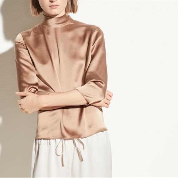 Vince Silk mock neck blouse - Picture 2 of 8